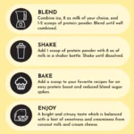 Ways to use the protein powder.