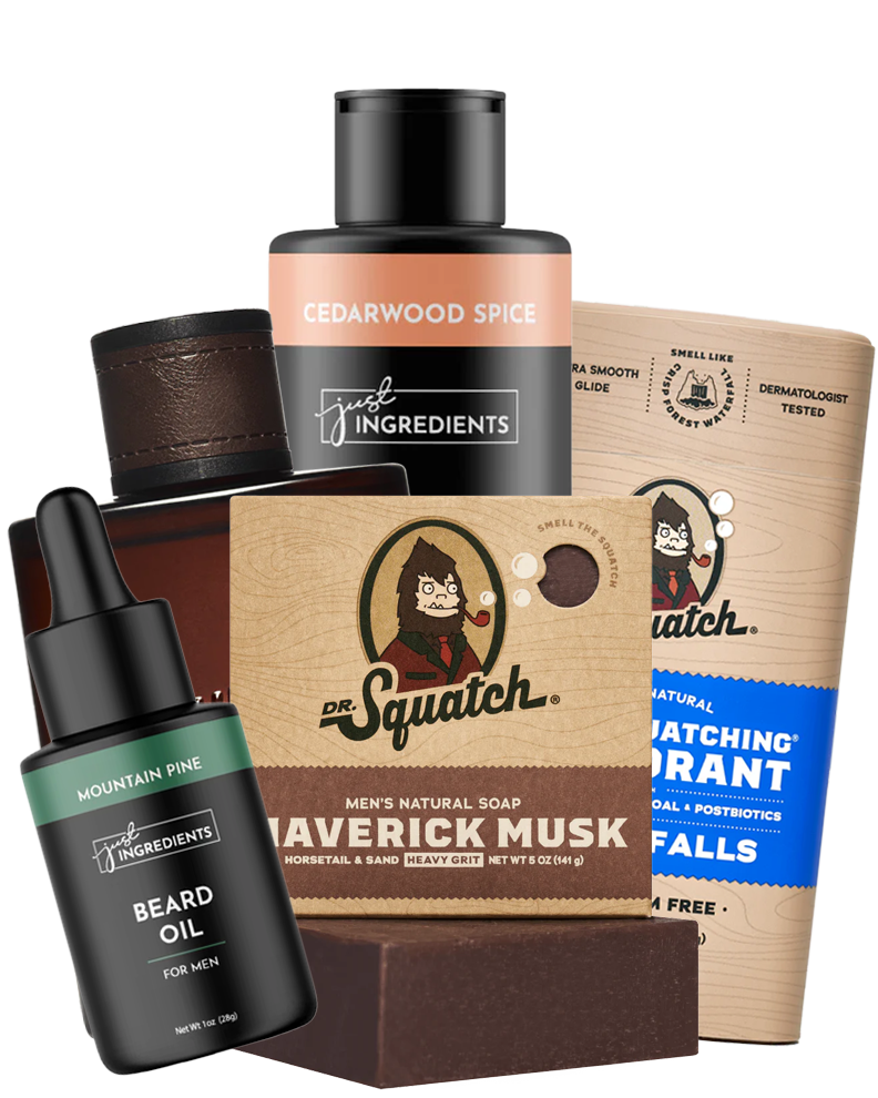 A few products from Just Ingredients and Dr. Squatch